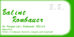 balint rombauer business card