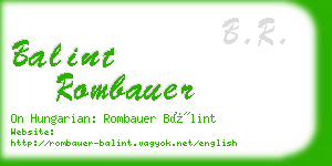 balint rombauer business card
